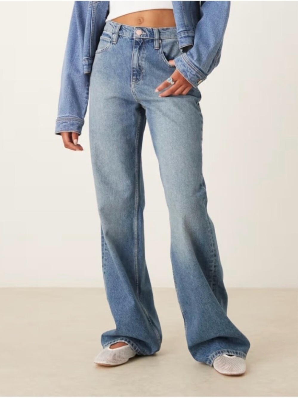 We The Free Tinsley Baggy High Rise Jeans, size 28, Free People